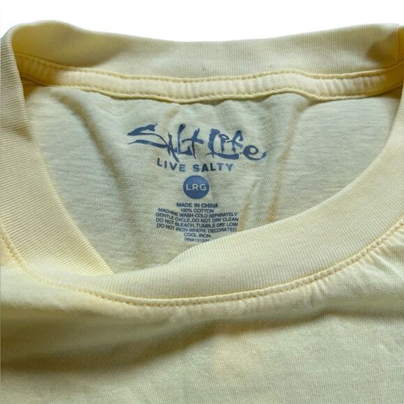 Salt Life Yellow T Shirt A Salty State Of Mind Surf Board Graphic Men Size Large - Picture 6 of 8